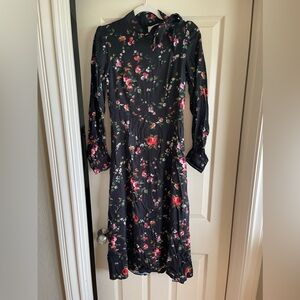 NWOT Jane Atelier black floral midi dress size UK 8 / US 4